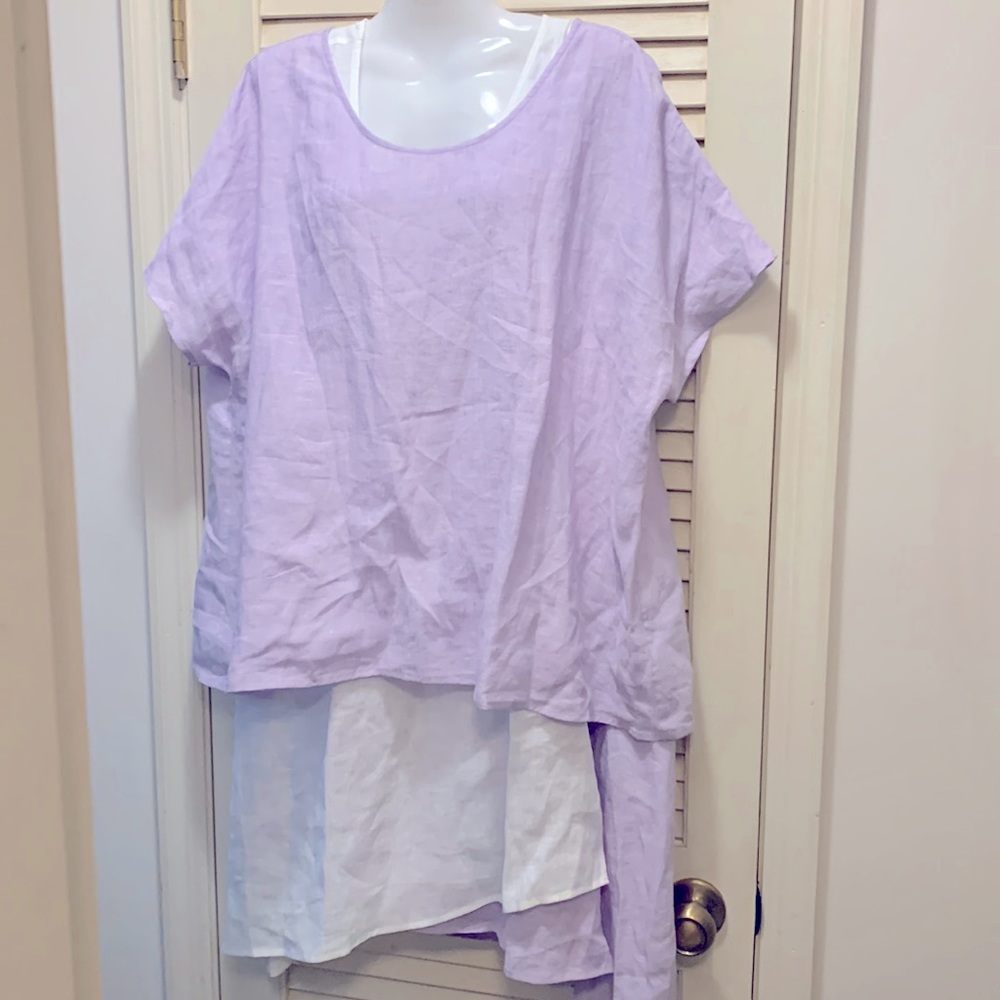 Vivid linen Tunic top/ sheath dress nwt Lg